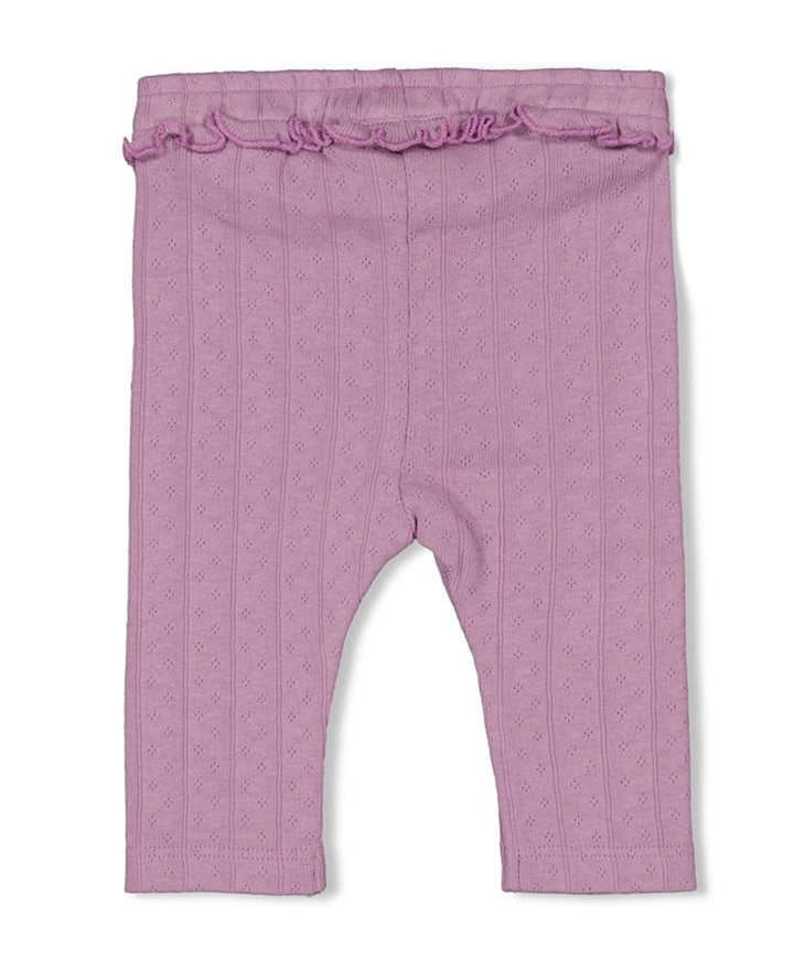 Legging pointelle rib meisjes broek paars