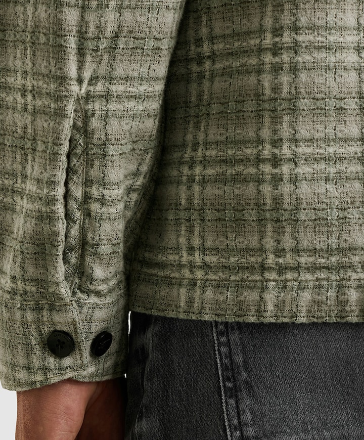 Heren overhemd lange mouw groen