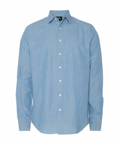 Heren overhemd lange mouw blauw