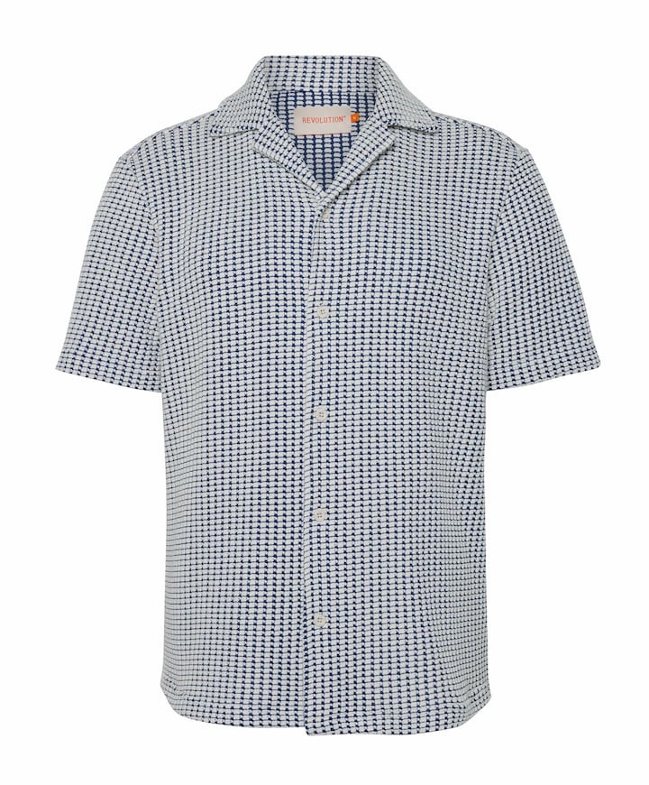 Heren overhemd korte mouw ecru