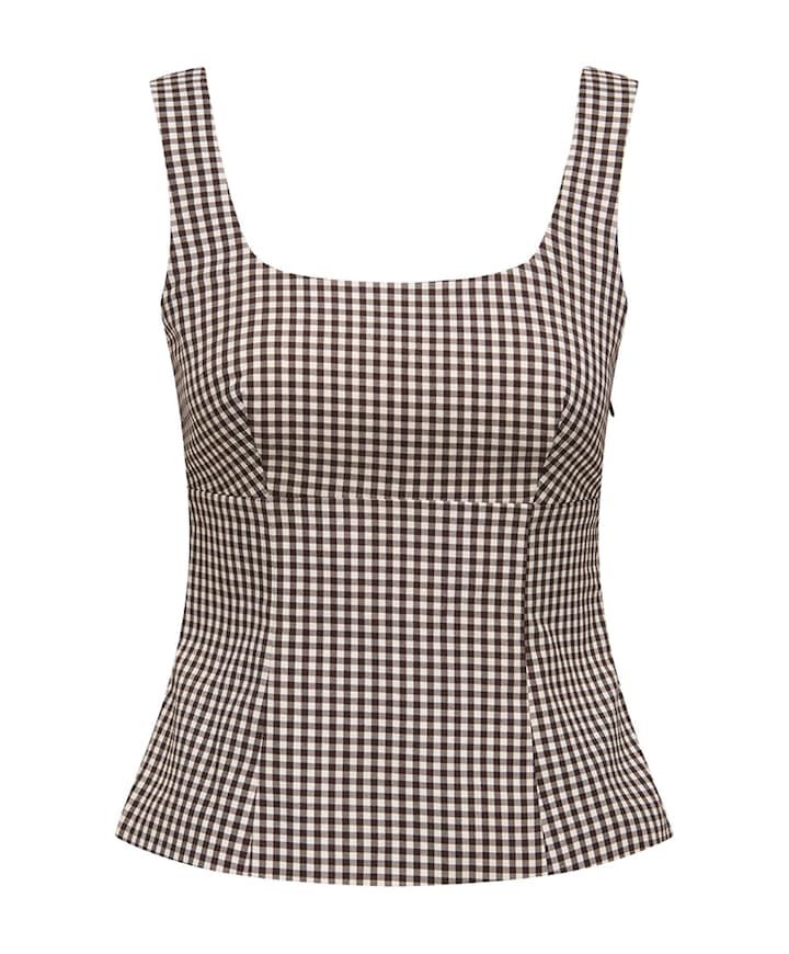 Dames top bruin