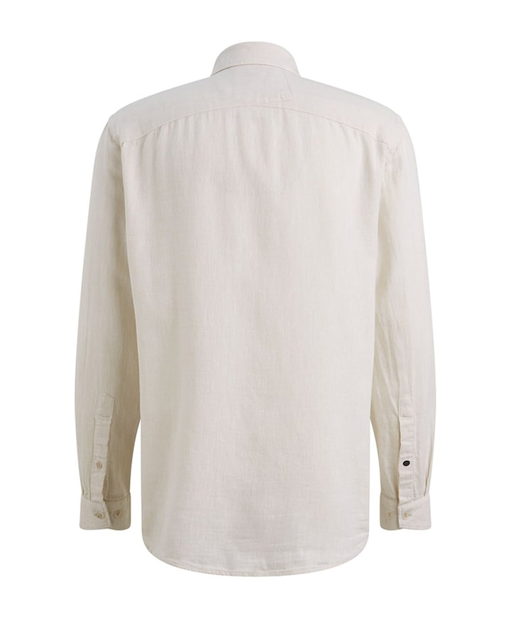 Heren overhemd lange mouw beige