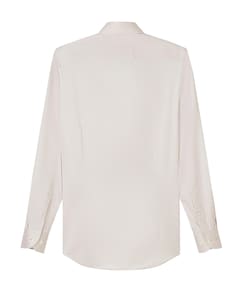 Heren overhemd lange mouw beige