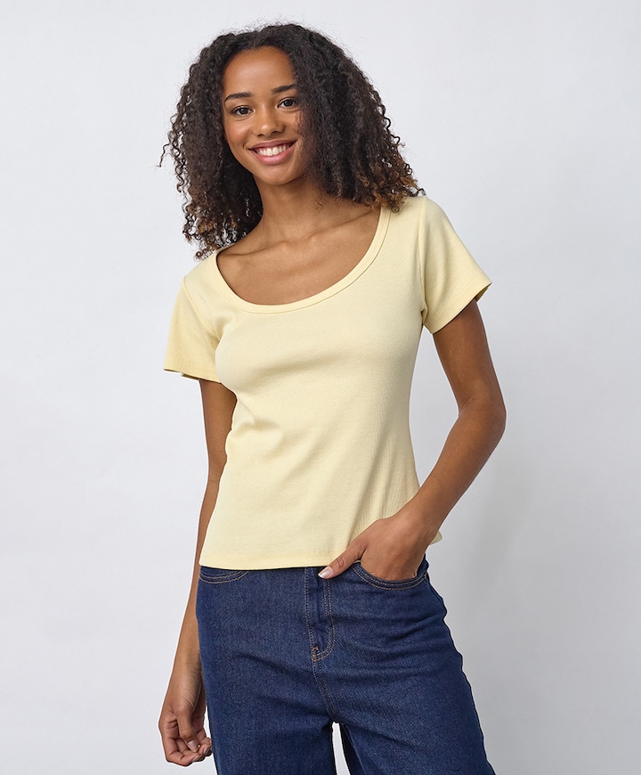 Dames T-shirt geel