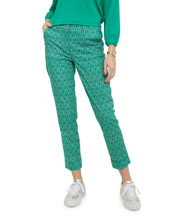 trousers minimal print broek groen