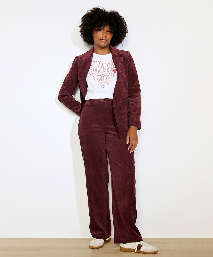 PS-VELVET 2E pantalon bordeaux