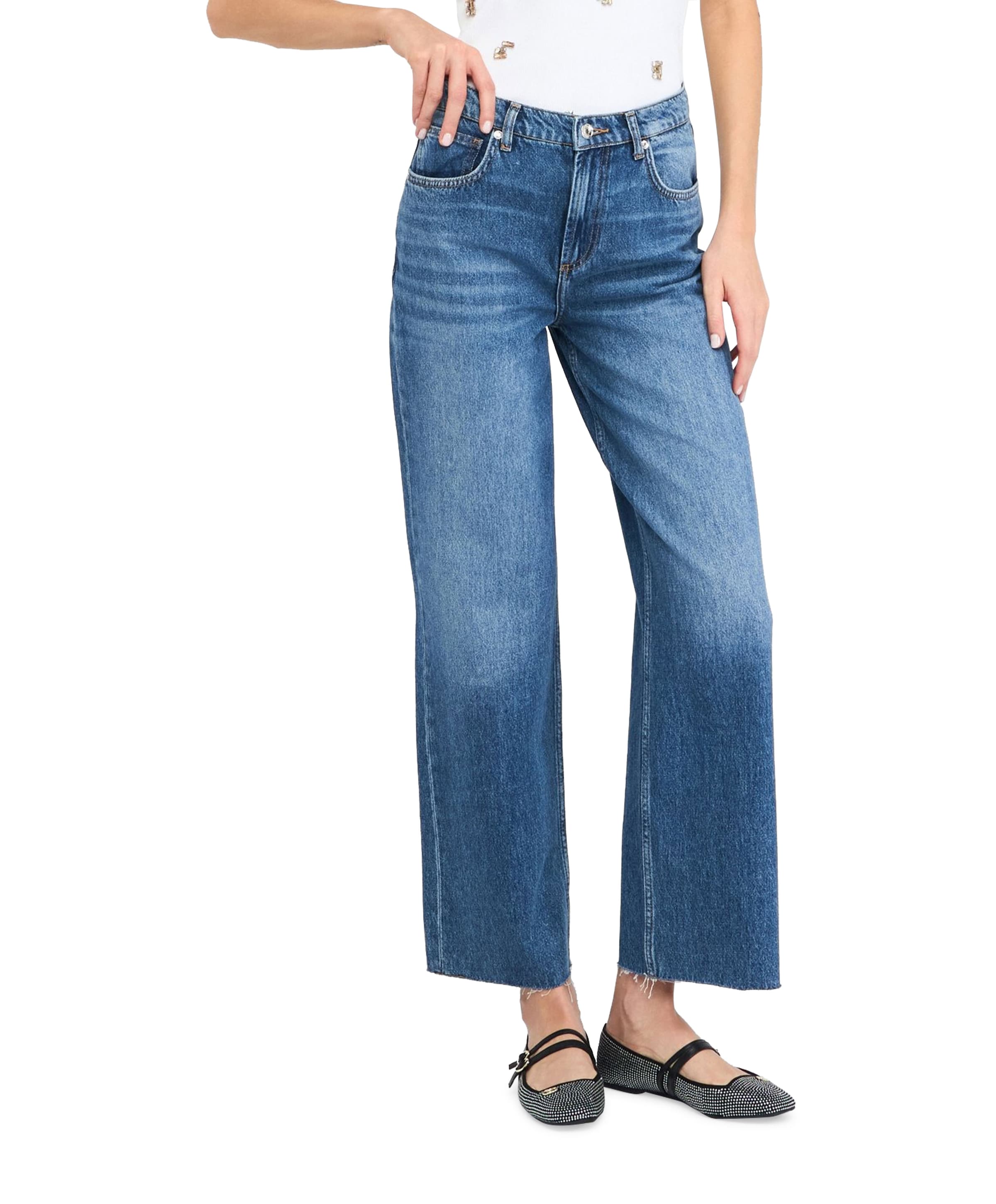 Bone Wide Leg L.W. jeans blauw