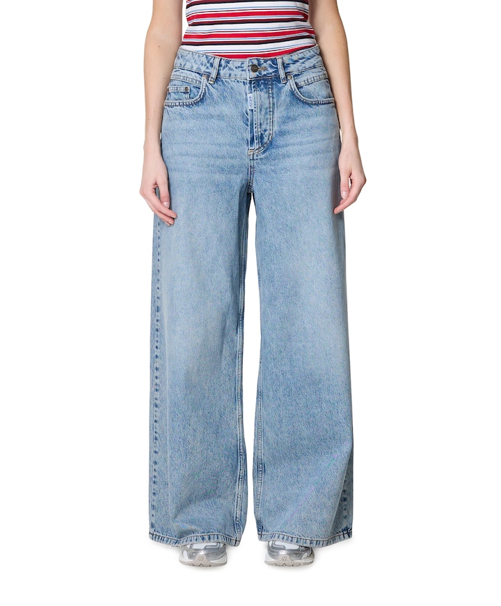 BASAGA HW WIDE LEG dames jeans blauw