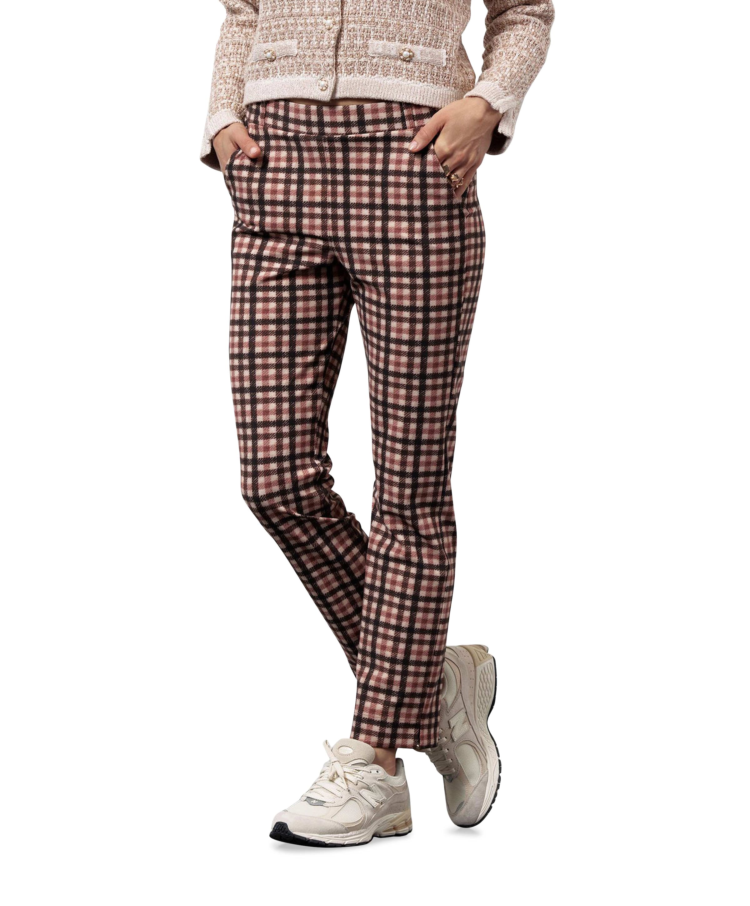 Anne bnd check broek roze