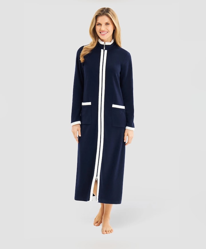 Dames ochtendjas blauw