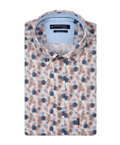 Heren overhemd korte mouw rood