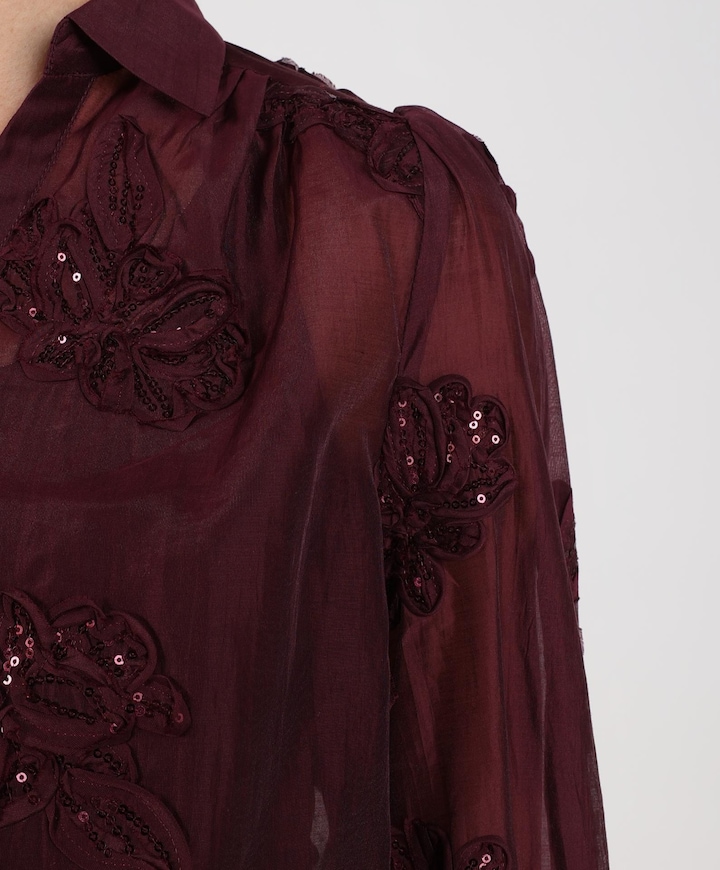 Dames blouse bordeaux
