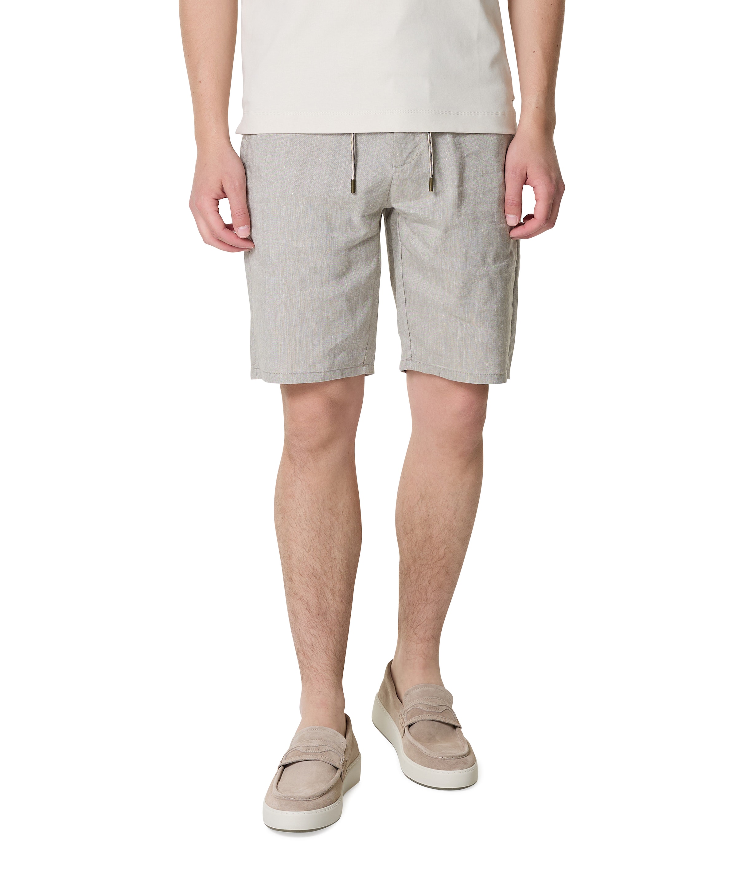 Short Chino With Linen heren korte broek beige