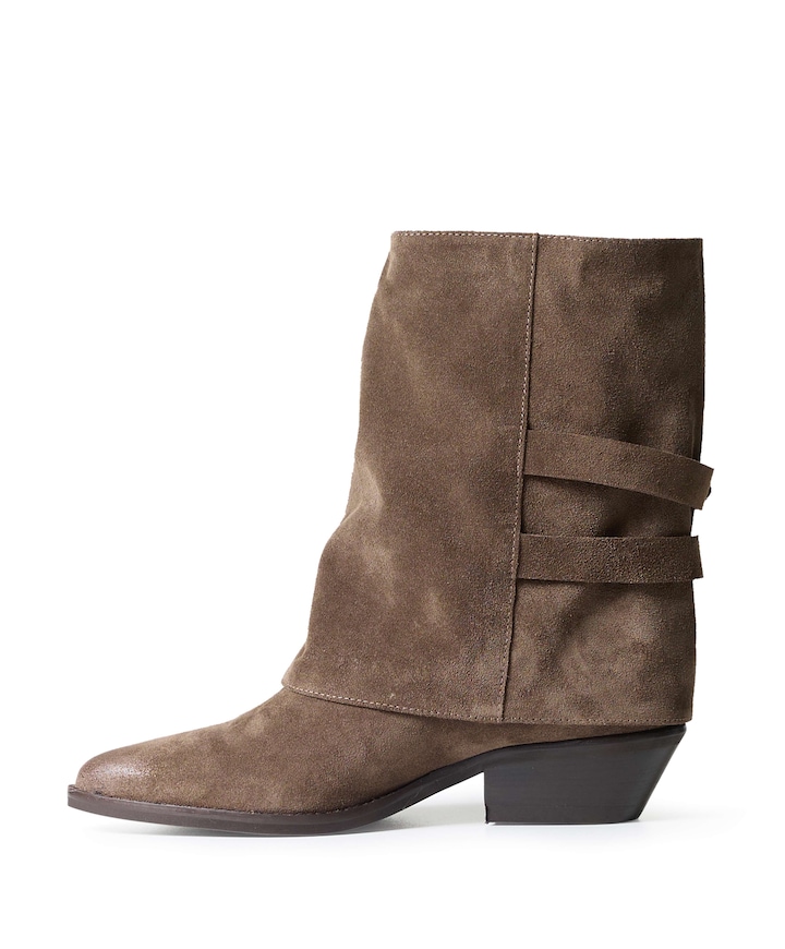dames enkellaarzen beige