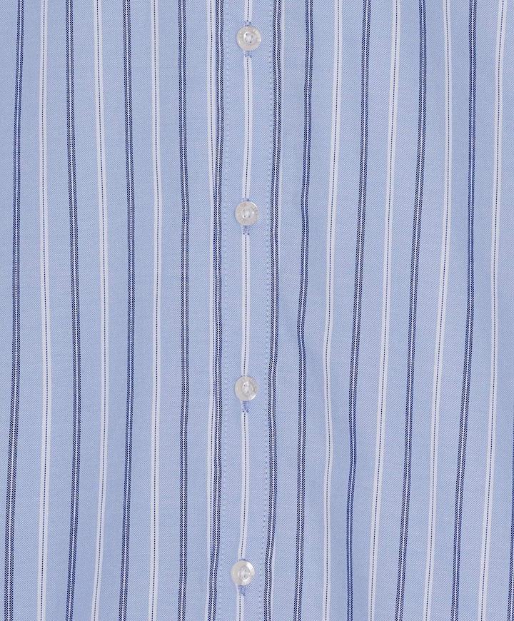 Heren overhemd lange mouw blauw