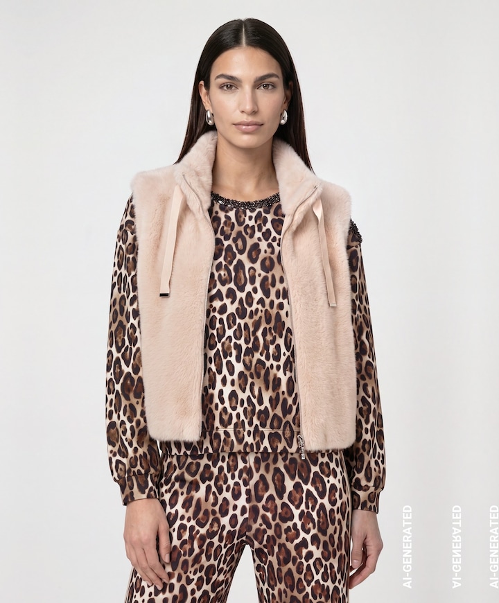 Dames gilet beige