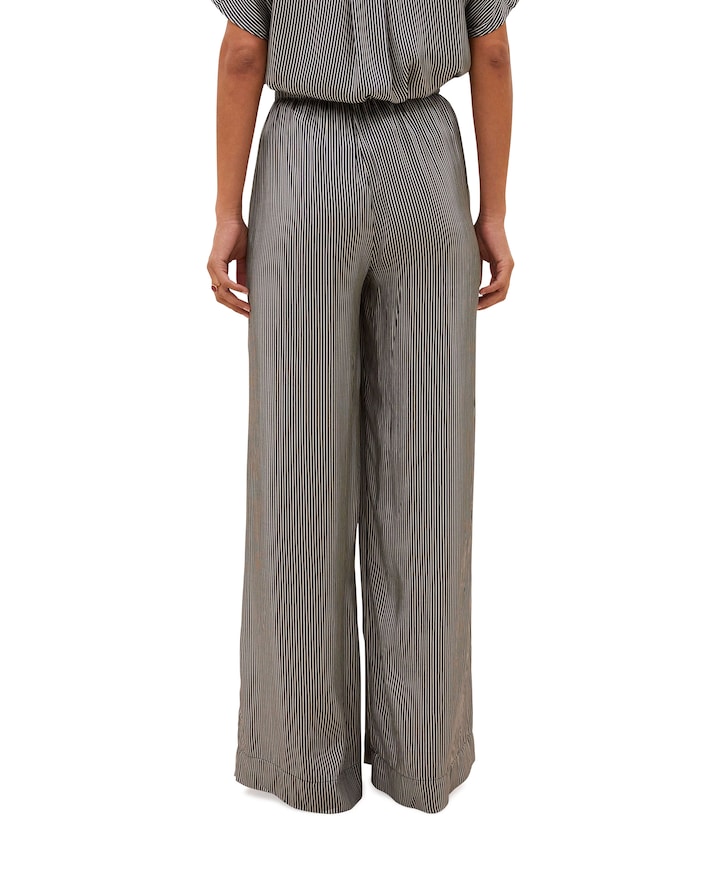 benji silky stripe dames broek zwart