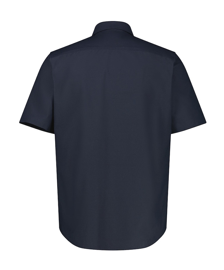 Heren overhemd korte mouw blauw