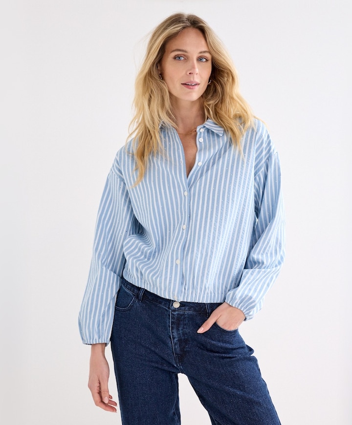 Dames blouse blauw