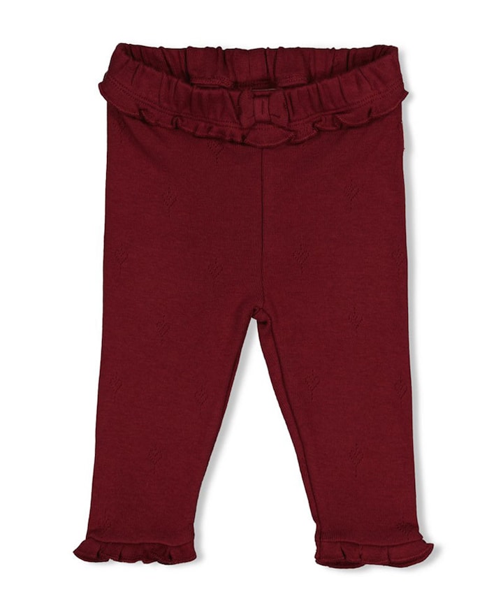 Legging pointelle rib meisjes broek bordeaux