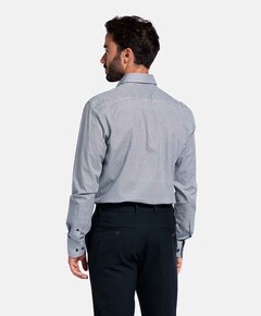 Heren overhemd lange mouw blauw