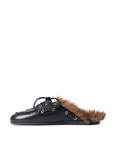 Boat Loafer Mule  dames clogs zwart