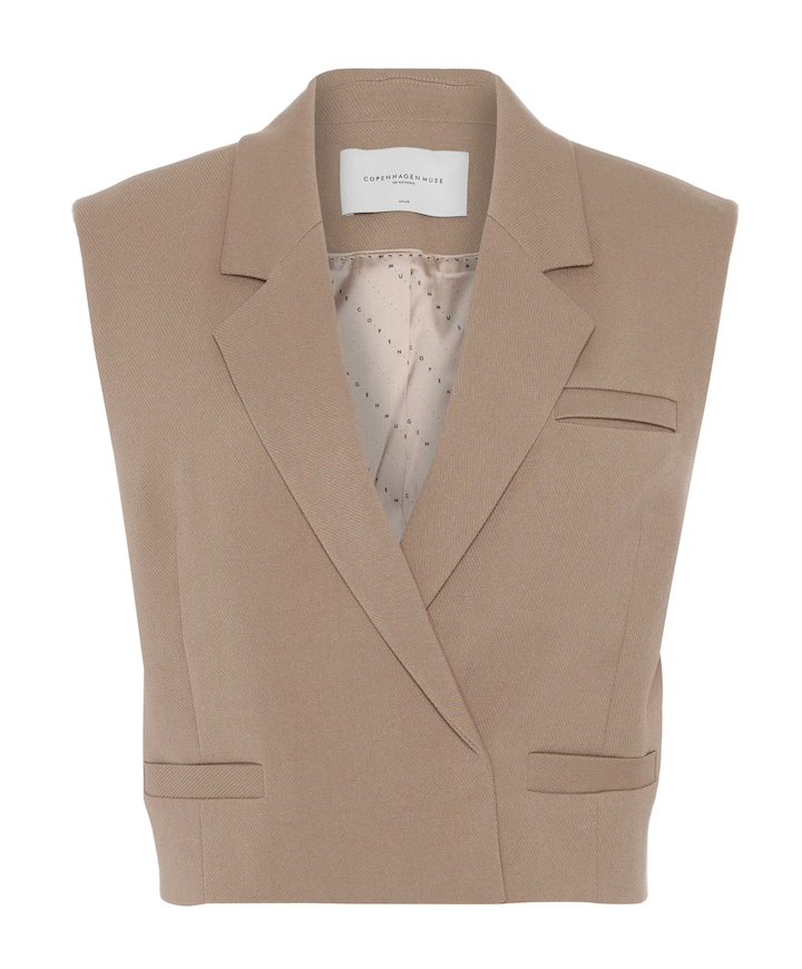 Dames gilet beige