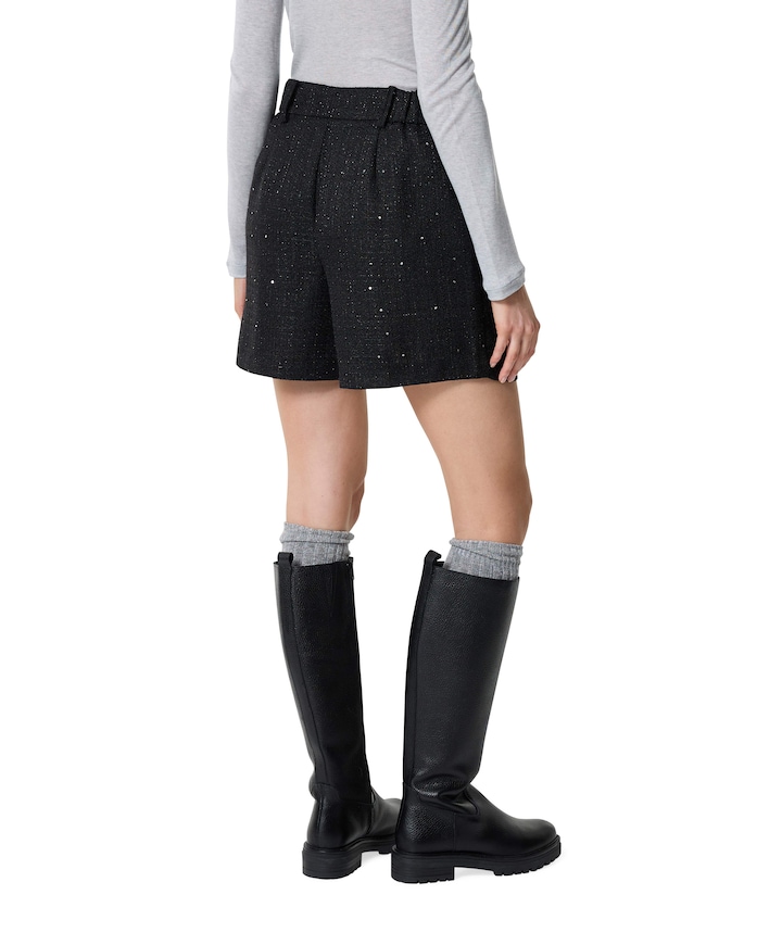 ONLINDA LIFE HW SEQUIN BOUCLE korte broek zwart