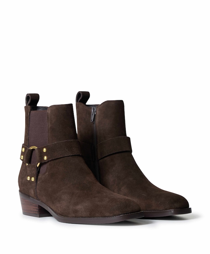 Ymani dames enkellaarzen bruin