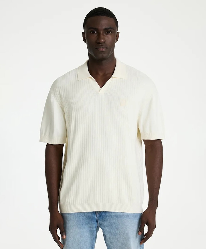 Heren polo ecru