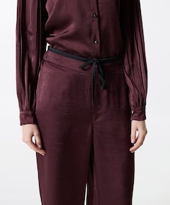 Satin dames broek bordeaux