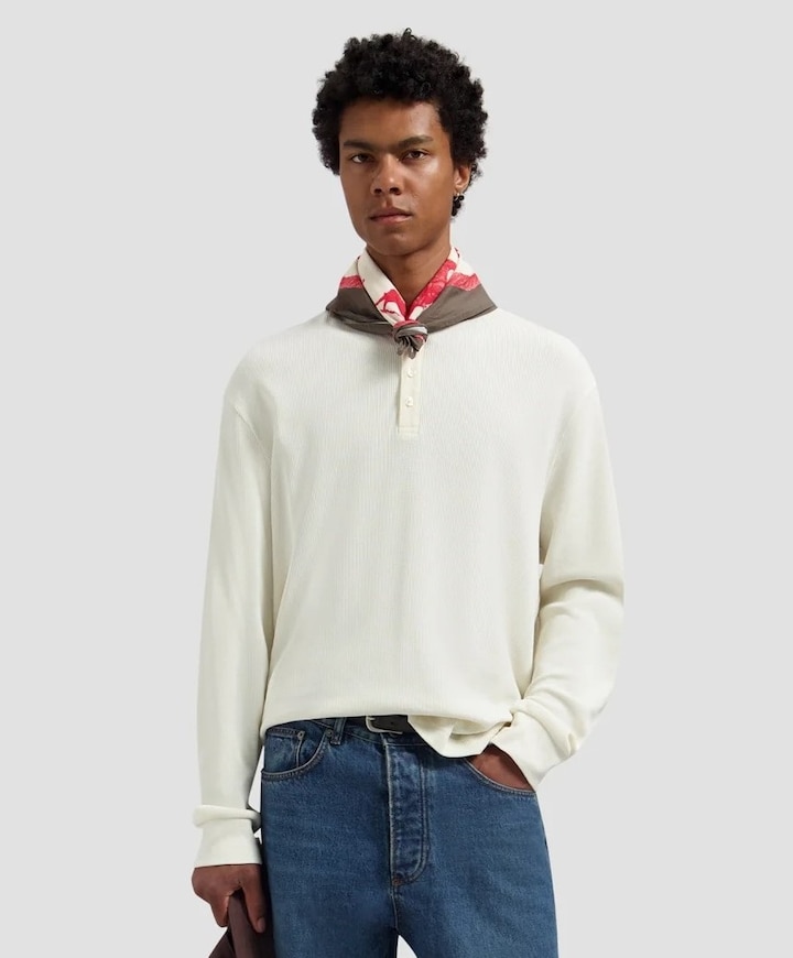 Heren longsleeve ecru