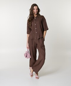 Liva Solid dames broek bruin