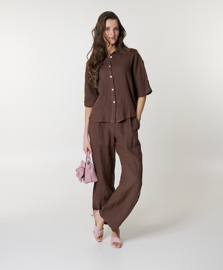 Liva Solid dames broek bruin