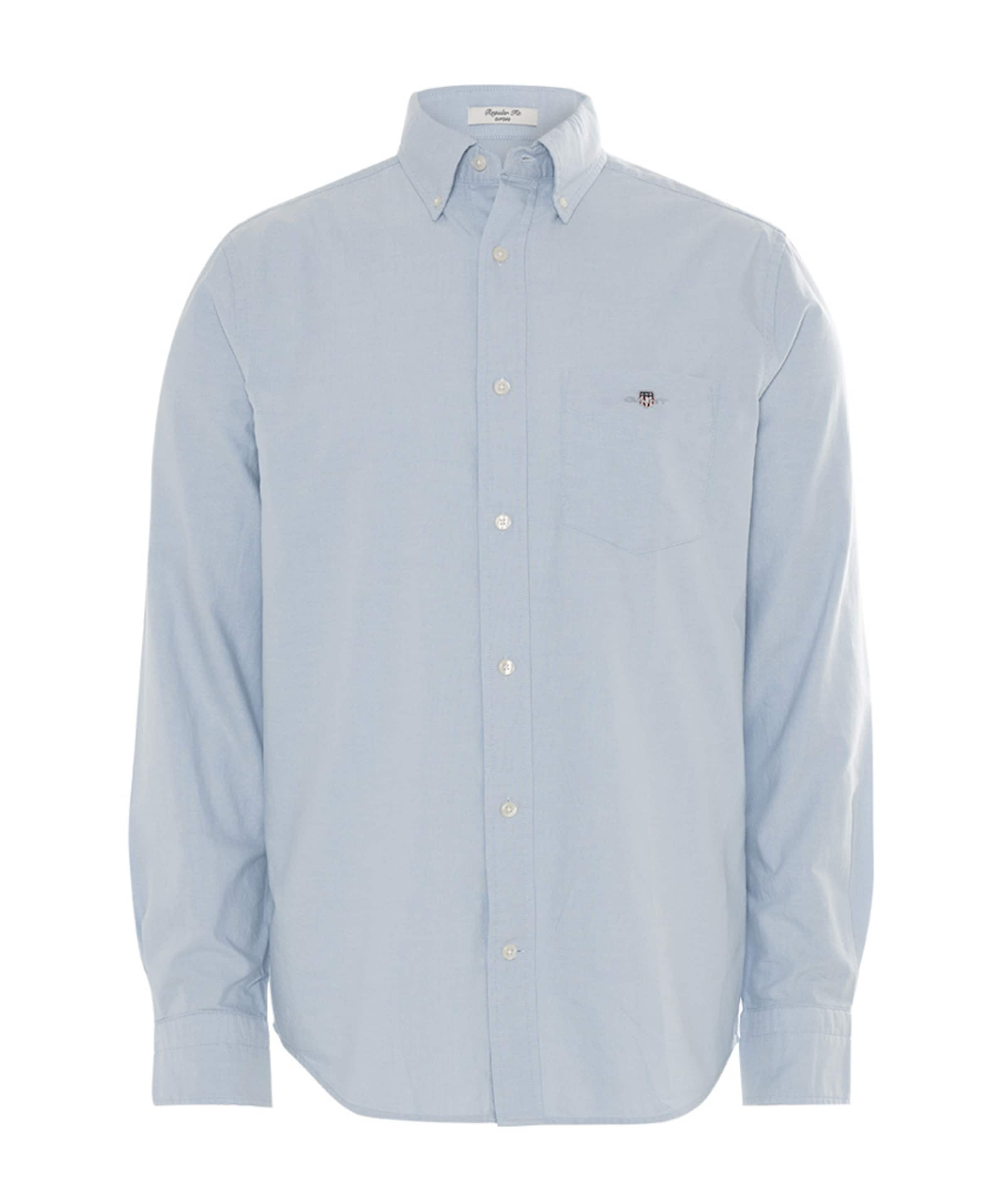 Heren overhemd lange mouw blauw