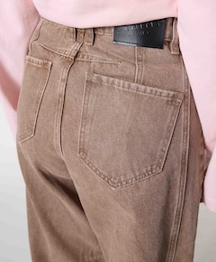 Drew Barrel Panel Tall Camel dames jeans beige