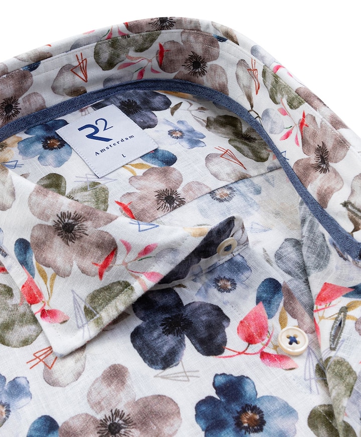 Heren overhemd lange mouw multicolor