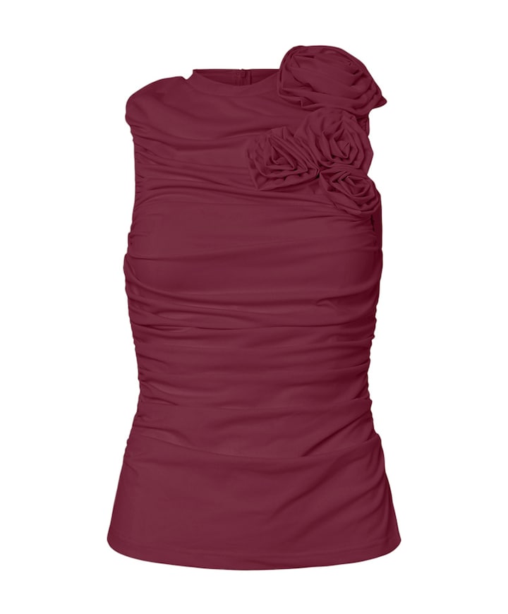 Dames top bordeaux