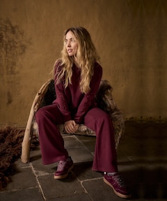 Technical Sweat Trousers Lace dames broek bordeaux