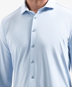Heren overhemd lange mouw blauw