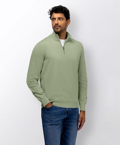 Heren trui met rits groen