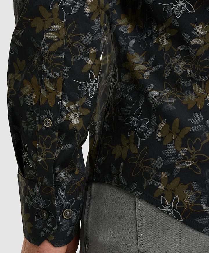 Heren overhemd lange mouw blauw