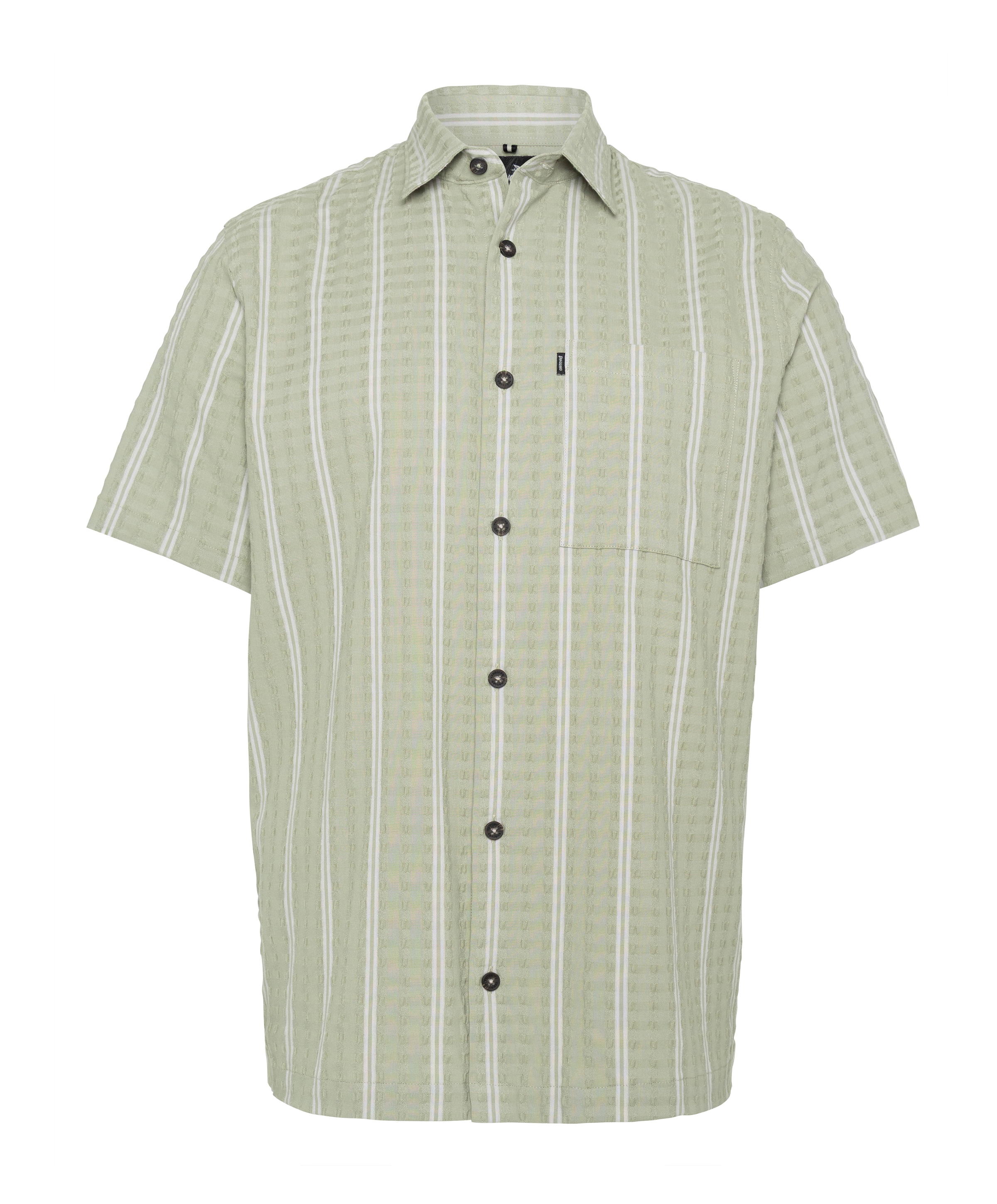 Heren overhemd korte mouw groen
