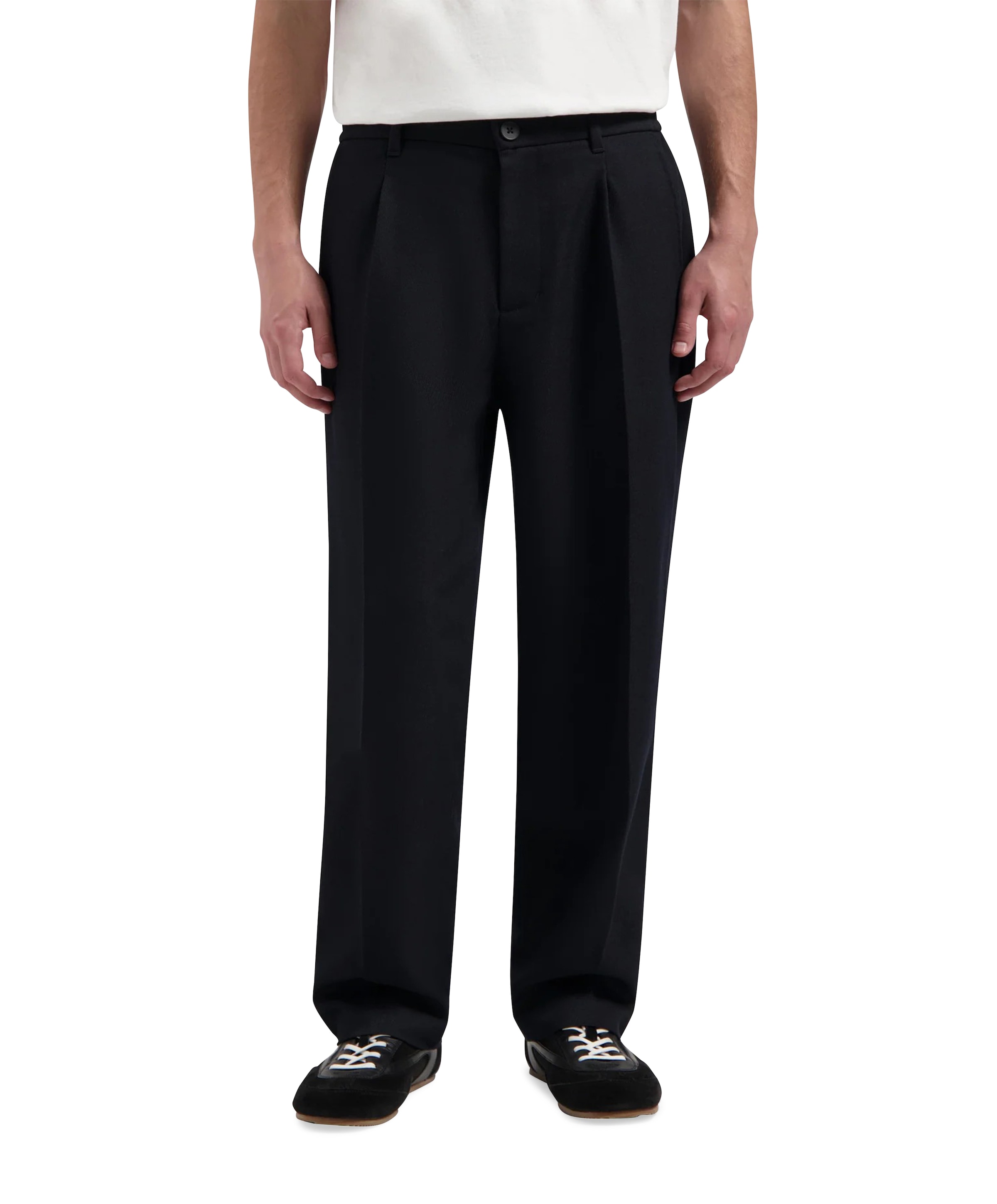 OLAF Regular Twill Pleated Chino's heren broek zwart