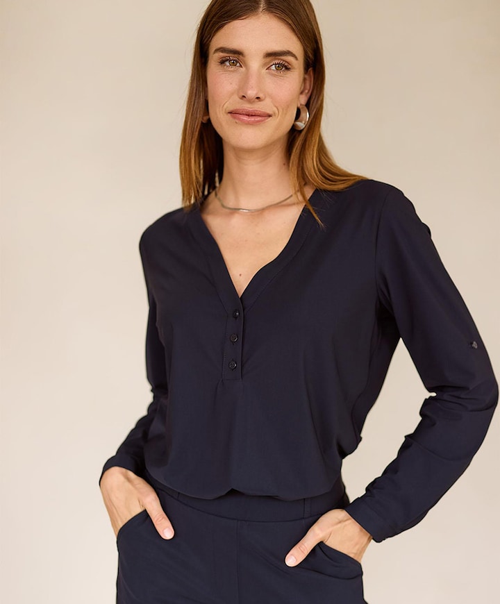 Dames blouse blauw
