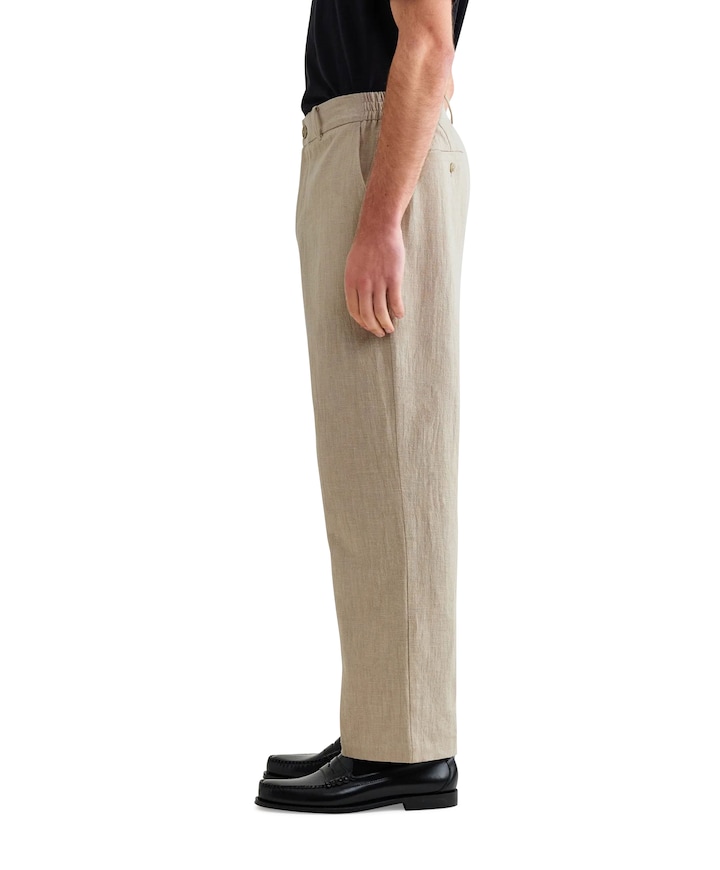 Cotton linen heren broek beige