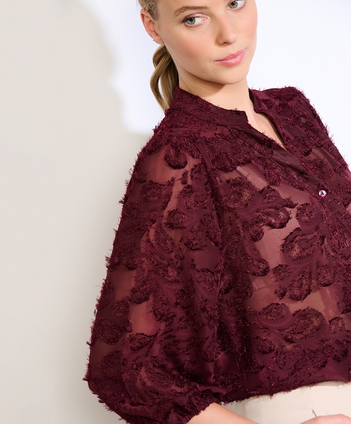 Dames blouse bordeaux