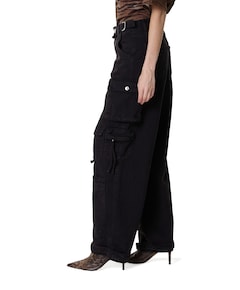 Franca Balloon Cargo dames jeans zwart