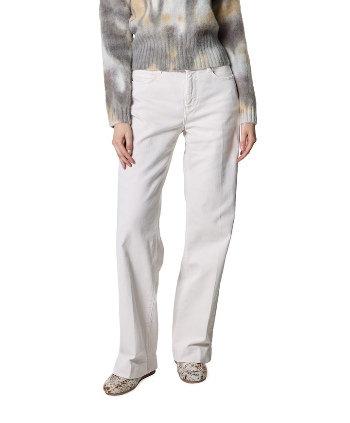 WIDE dames jeans ecru