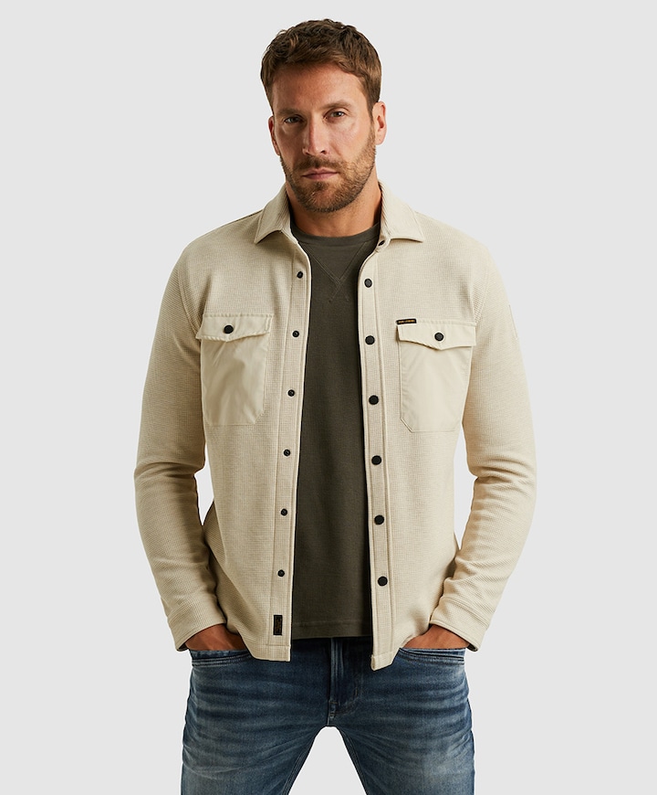 Heren overhemd lange mouw ecru